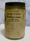 Antique 1920s Horses Friend Healing Lotion Glass Jar Veterinary Medicine Vintage