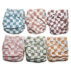 Precious Pompis 6-cloth Diapers 6-inserts 1-wet Bag One Size Adjustable Washable