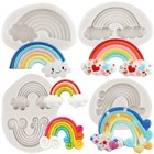 Rainbow Silicone Fondant Molds For Cake Decorating Cupcake Topper Candy