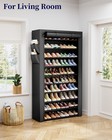 10-tier Shoe Rack With Cover Large Capacity 40 Pairs Space Saving Organizer
