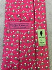 Vineyard Vines Golf Burger Print Silk Necktie Pink Novelty Tie Usa Made