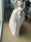 Horse Head Statue White Plaster Made In Mexico