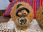 2 Vintage Ceramic Mold Form Hand Painted Thanksgiving Turkey s Table Decor 4 5 