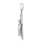 Sterling Silver Satin   Diamond-cut Epoxy Crystal Miraculous Medal Pendant