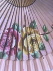 Vintage 17    Hand Painted Roses Paper   Wood Hand Fans