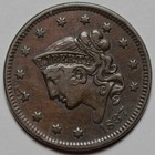 1837 Coronet Head Large Cent - Head Of 1838 - Us 1c Copper Coin