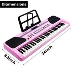 61 Key Music Electronic Keyboard Electric Digital Piano Organ W stand Pink Xmas