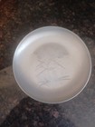 Vintage Mid Century Hammered Aluminum Small Dish Scottish Thistle Coaster