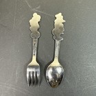 Vintage Disney Minnie Mouse   Donald Duck Spoon Fork Set By Bonny Japan Stainles