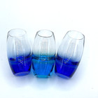 Set Of 3 Cobalt Blue   Aqua 3oz  Shot Cordial Glasses Colorful Art Glass