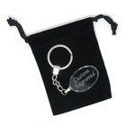 Personalized Oval Crystal Key Chain And Ring 2 Lines - Custom Laser Engraved Usa