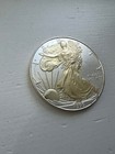 1999 American Eagle 1 Ozt  999 Fine Silver 24k Gold Gilded One Dollar  1 Capsule