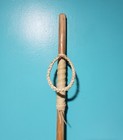 Hiking Staff Hickory 1 In  With Leather Handle And Wrist Strap