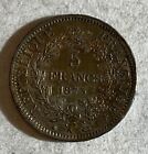 1873 Silver France 5 Francs French Unc