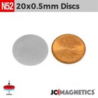 20mm X 0 5mm N52 Thin Super Strong Disc Rare Earth Neodymium Magnet 20x0 5mm