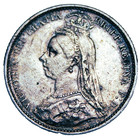 Great Britain Silver 1887 6 Pence queen Victoria free Shipping  a410