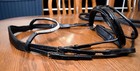 Lumiere  New  Rolled Patent Monocrown Bridle   Reins  Black  Horse Full