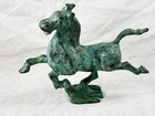 4 Chinese Cast Bronze Flying Horse Of Gansu Statues On Swallow Bird 12   