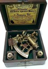 J scott Antique Sextant Nautical Brass Astrolabe Working Marine With Wooden Box