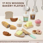 17 Pcs Wooden Bakery Toy Food Playset For Kids  Pretend Picnic Play Food For    