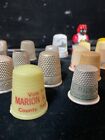 Thimble Lot Of 29 - Vintage Advertising Sewing - Brass  Plastic  England  Spain