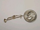 Sterling Silver   Trumpet Horn Charm   Flat Design   Vintage
