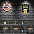 19  Gulf Oil Gasoline Station Logo Sign Double Neon Clock Garage Decor  orange 