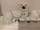 Staffirdshire Spaniel Ceramic Mantel Dogs Gold Colored Locket   Chain