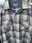 Vintage Pendleton High Grade Western Wear Pearl Button Snap Wool Shirt L Tall