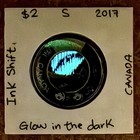 Ink Shift Error 2017 Canada Toonie  2 Dollars Glow In Dark Dance Of Spirits Coin