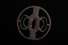 Japanese Edo Period Iron Tsuba Sword Guard Openwork Design Antique Koshirae Box