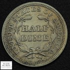 1854 With Arrows Seated Liberty Silver Half Dime H10c  ch Au  