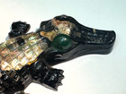 Vintage Florida Alligator Gator Souvenir Lacquer Lucite Abalone Mother Of Pearl