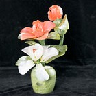 Vintage Chinese Carved Semi Precious Stone Flowers Bonsai Tree   3948