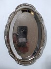 Vintage Oval Silverplate Serving Platter Etched Ornate Scroll Design 9 5 