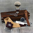 Professional Barber Salon Men Shaving Complete Kit Wooden Shaving Gift Set