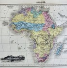 1877 Migeon Map - Africa  Cape Colony South Guinea Egypt Madagascar Saint Helena