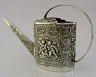Large 114g Rare Solid Silver Miniature Watering Olive Oil Can Jug C1900 Antique