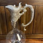 Antique Art Nouveau Claret Jug Glass   Silver Plate Decanter - Pristine Conditio