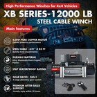 X-bull Electric Winch 12000lb W steel Cable Trailer Towing For Truck Suv 4wd