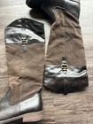 Brown Knee High Riding Boots Y2k Style Buckle Detail