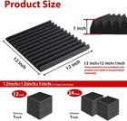 12-96pack Acoustic Wall Panels Studio Sound Noise Proofing Insulation Foam Black