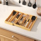 Bamboo Utensil Organizer  Kitchen Drawer Cooking Utensil Tray