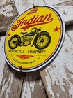 Vintage Indian Motorcycles Porcelain Sign Biker Sales Parts Service Dealer Shop