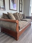 Fabric And Naugahyde Couch