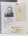 Composer Leonard Bernstein Signed  dr  Myerson  3x5 Index Card 1963 Cut Jsa    coa