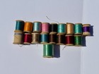 Vintage Wooden Thread Spools Lot Of 18 Sewing Craft Decorative Collectible Brand