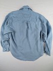 Vintage Ralph Lauren Country Light Blue Linen Tie Front Blouse