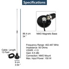 Gmrs Mobile Antenna Kit 462-467mhz With Nmo Magnetic Base Mount 13ft Rg58 Cab   