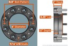 2pc 2  Skid Steer Wheel Spacers - 8 Lug Bobcat Case Cat John Deere New Holland